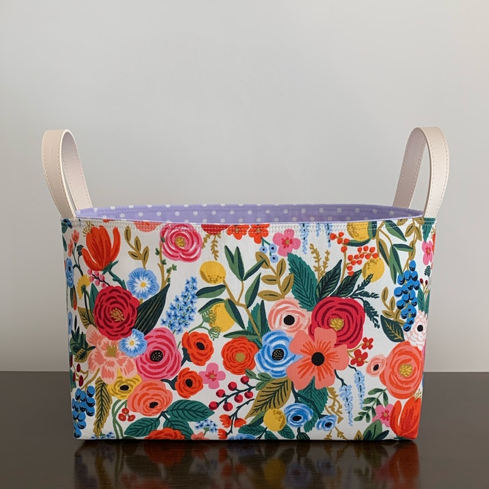 Storage Fabric Basket by Rifle Paper Co. Garden Party - Cream